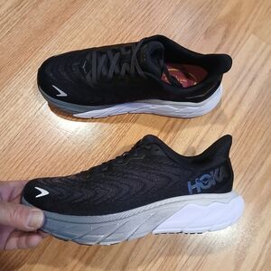 Hoka Black and White Athletic Shoes